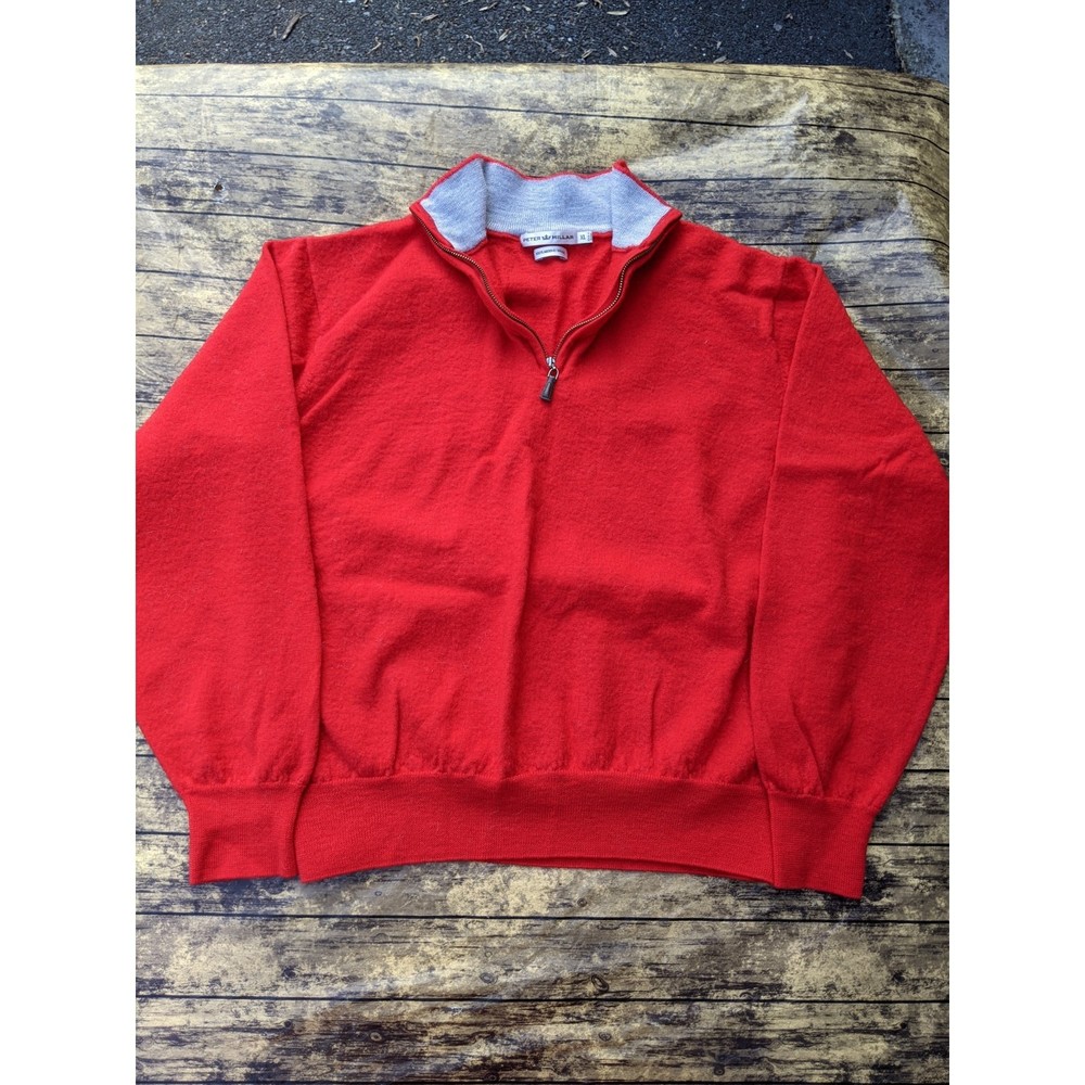 Peter Millar Merino Wool Quarter Zip Red Golf Shirt Fits SMALL SEE DESCRIPTION!